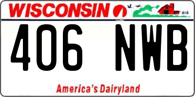 WI license plate 406NWB