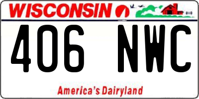 WI license plate 406NWC