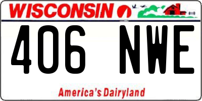 WI license plate 406NWE