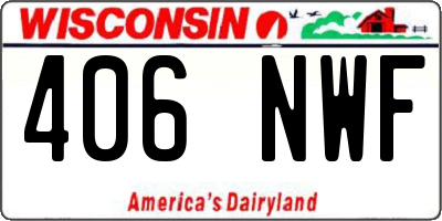 WI license plate 406NWF