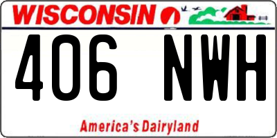 WI license plate 406NWH