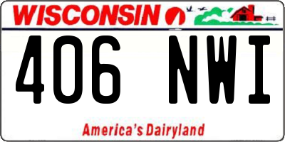 WI license plate 406NWI