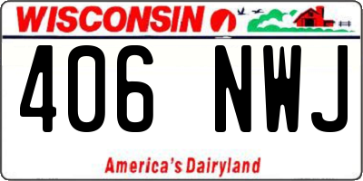 WI license plate 406NWJ