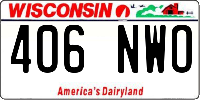 WI license plate 406NWO