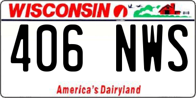 WI license plate 406NWS