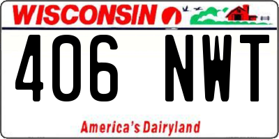 WI license plate 406NWT