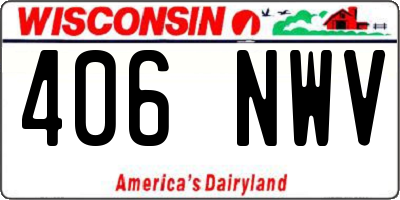 WI license plate 406NWV