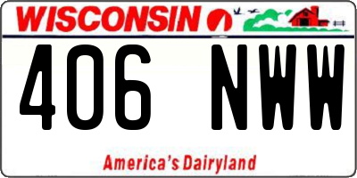 WI license plate 406NWW