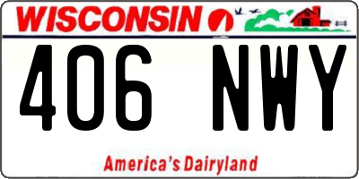 WI license plate 406NWY