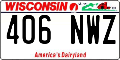 WI license plate 406NWZ
