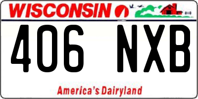 WI license plate 406NXB
