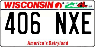 WI license plate 406NXE