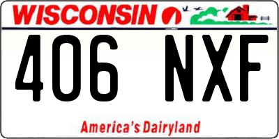 WI license plate 406NXF