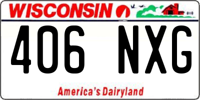 WI license plate 406NXG