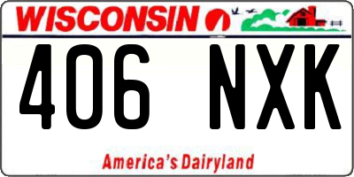 WI license plate 406NXK