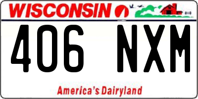 WI license plate 406NXM