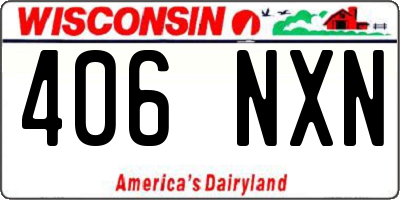 WI license plate 406NXN