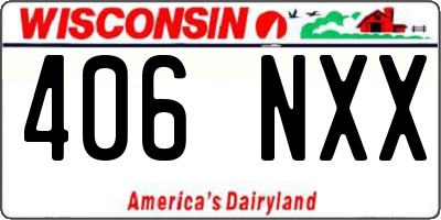 WI license plate 406NXX