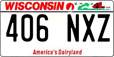 WI license plate 406NXZ