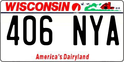 WI license plate 406NYA