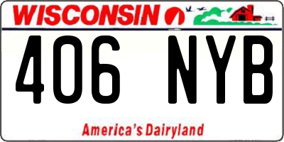 WI license plate 406NYB