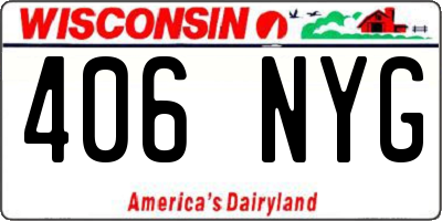 WI license plate 406NYG
