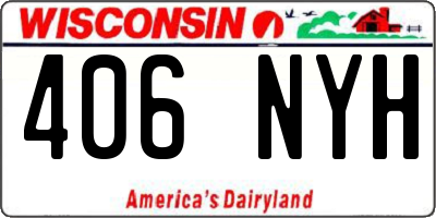 WI license plate 406NYH