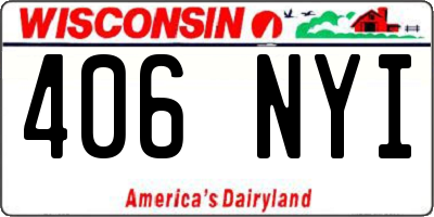 WI license plate 406NYI