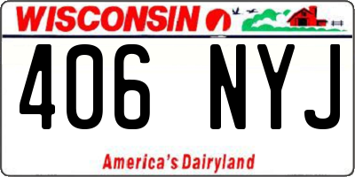 WI license plate 406NYJ