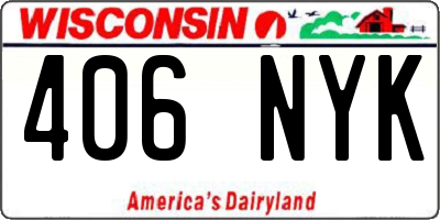 WI license plate 406NYK