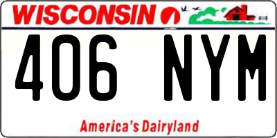 WI license plate 406NYM