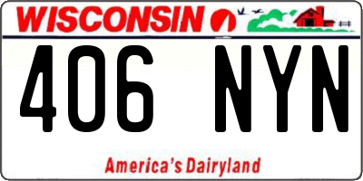 WI license plate 406NYN