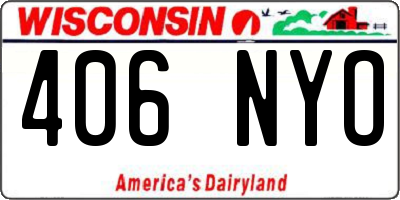 WI license plate 406NYO