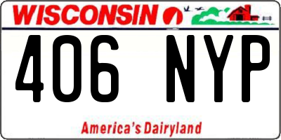 WI license plate 406NYP