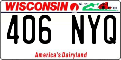 WI license plate 406NYQ