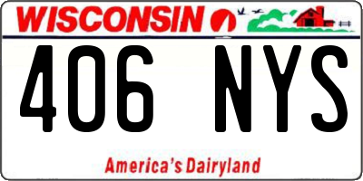 WI license plate 406NYS