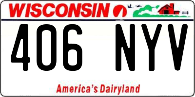 WI license plate 406NYV