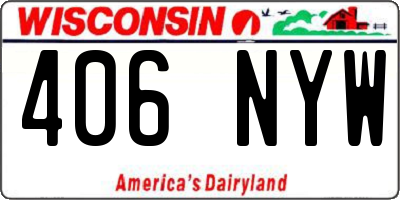 WI license plate 406NYW