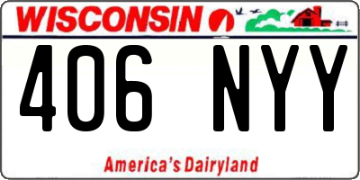 WI license plate 406NYY