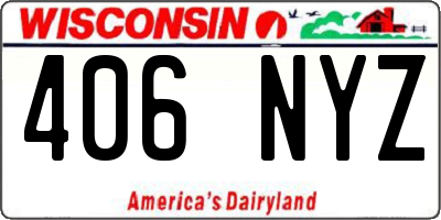 WI license plate 406NYZ