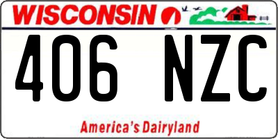 WI license plate 406NZC