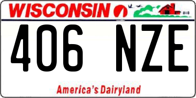 WI license plate 406NZE