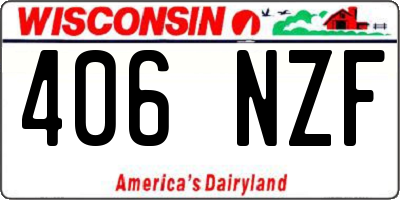 WI license plate 406NZF
