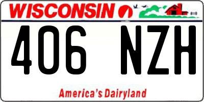 WI license plate 406NZH