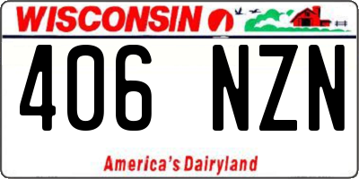 WI license plate 406NZN