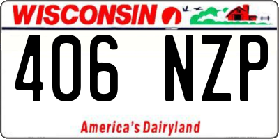 WI license plate 406NZP