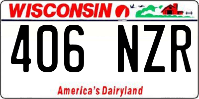 WI license plate 406NZR