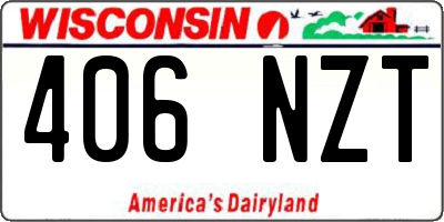 WI license plate 406NZT