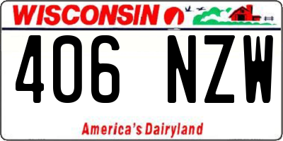 WI license plate 406NZW