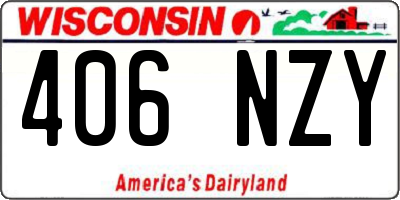 WI license plate 406NZY